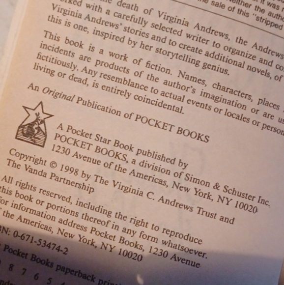 $4 Add-on "Music in The Night" by V.C. Andrews - Paperback Novel - Picture 8 of 8